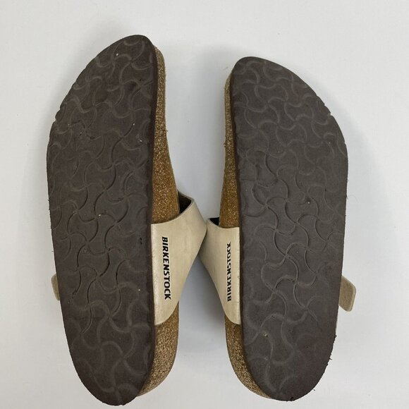 BIRKENSTOCK Womens Size 37 US 6.5 Leather THONG SANDALS LADIES Slippers - Picture 7 of 9